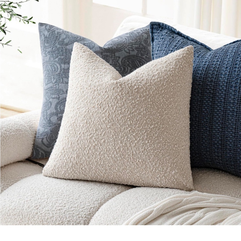 BOUCLE Tan Accent Pillows - Picture 3 of 10